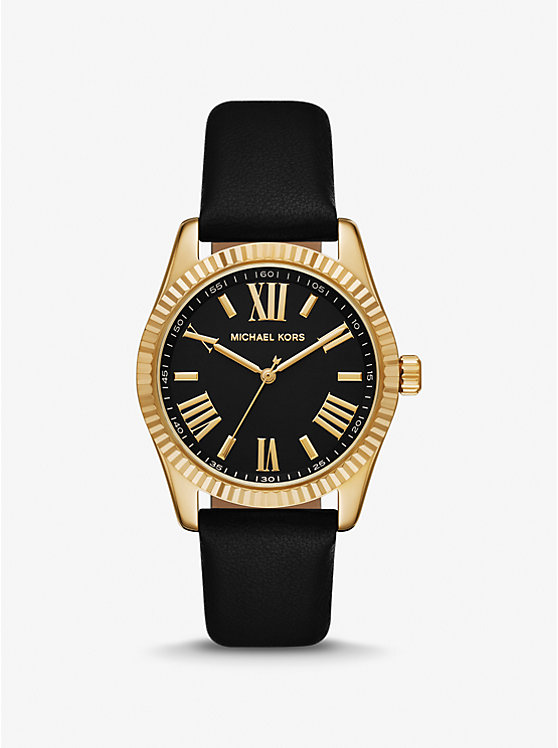 Lexington Gold-Tone and Leather Watch | Michael Kors MK4748