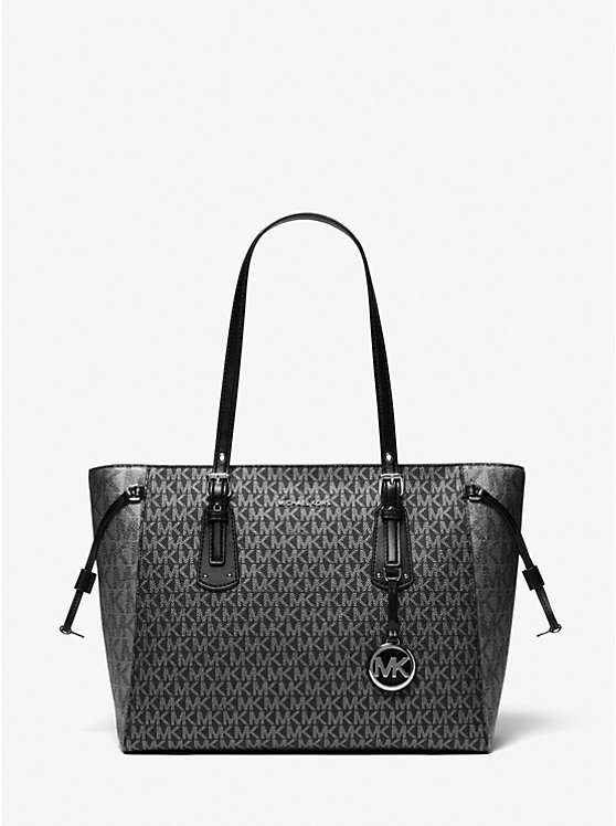 Voyager Medium Two-Tone Metallic Logo Tote Bag | Michael Kors 30F2SV6T2V