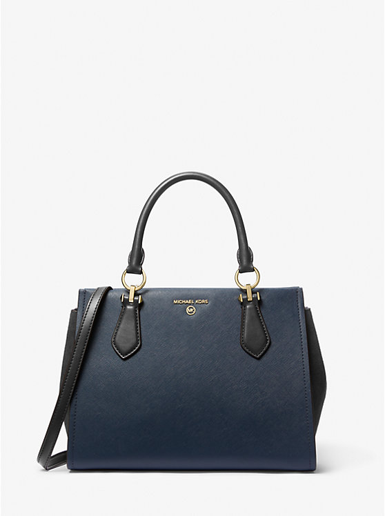 Marilyn Medium Two-Tone Saffiano Leather Satchel | Michael Kors 30F3G6AS2T