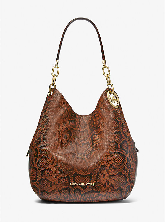 Lillie Large Snake Embossed Leather Shoulder Bag | Michael Kors 30H3G0LE3E