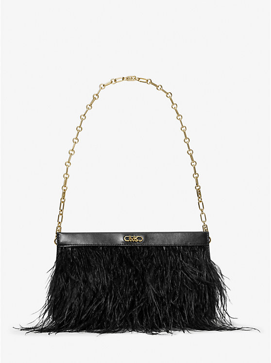 Tabitha Large Feather Embellished Clutch | Michael Kors 30H3G4TC3F