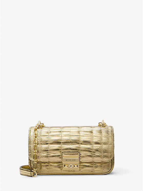 Tribeca Small Quilted Metallic Lizard Embossed Leather Shoulder Bag | Michael Kors 30R4G2RL5E