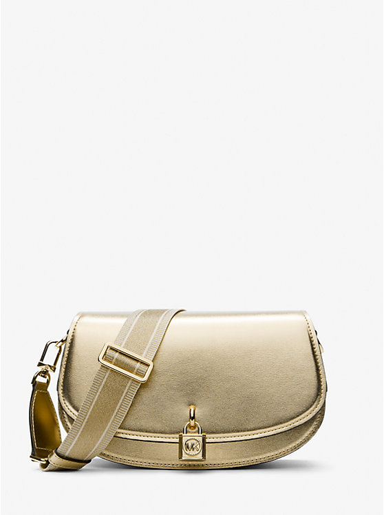 Mila Medium Metallic Leather Messenger Bag | Michael Kors 30S3GIMM8M