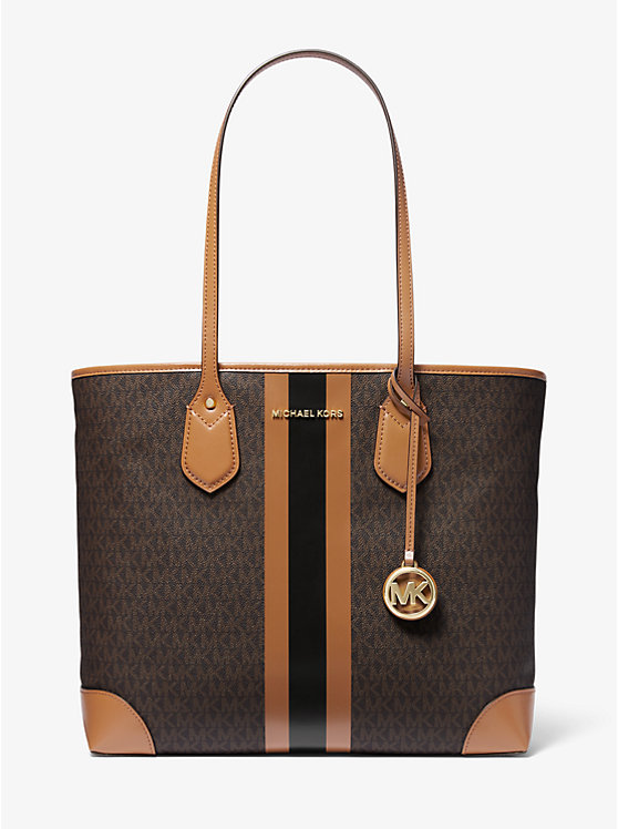 Eva Large Logo Stripe Tote Bag | Michael Kors 30T9GV0T7B