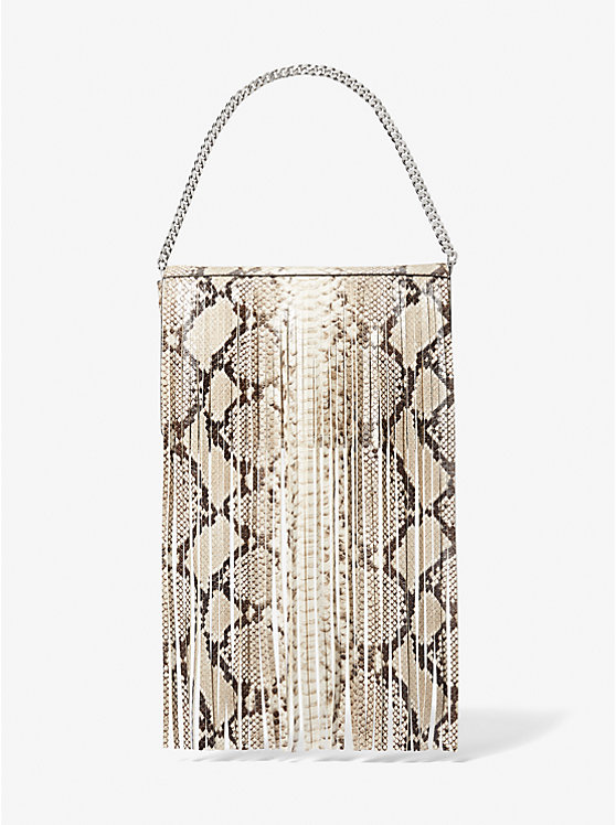 Ali Fringed Python Embossed Leather Clutch | Michael Kors 31F3PAIC6P
