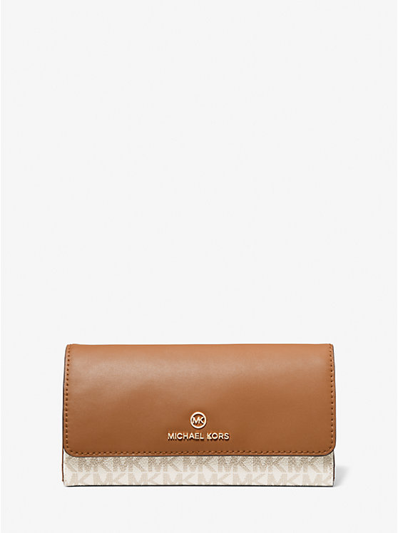 Large Logo and Leather Tri-Fold Wallet | Michael Kors 32F1GT9E3B