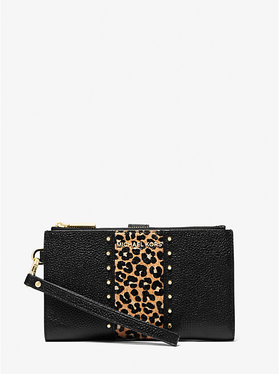 Adele Leather and Leopard Print Calf Hair Smartphone Wallet | Michael Kors 32F3GJ6W4H