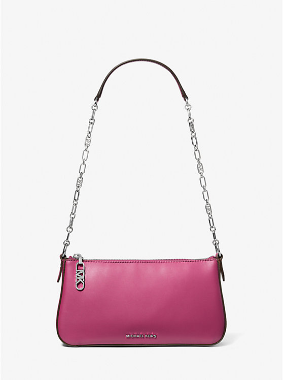 Empire Medium Leather Chain-Link Pochette | Michael Kors 32H3S8EW6L