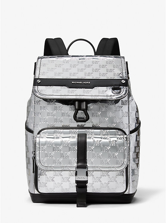 Hudson Logo Embossed Metallic Backpack | Michael Kors 33H3LHDB2U