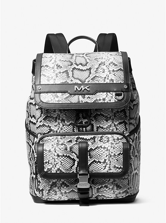 Varick Snake Embossed Leather Utility Backpack | Michael Kors 33H3LVAB2E