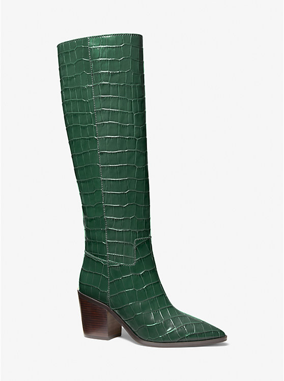 Loni Crocodile Embossed Leather Boot | Michael Kors 40F1LOMB5E