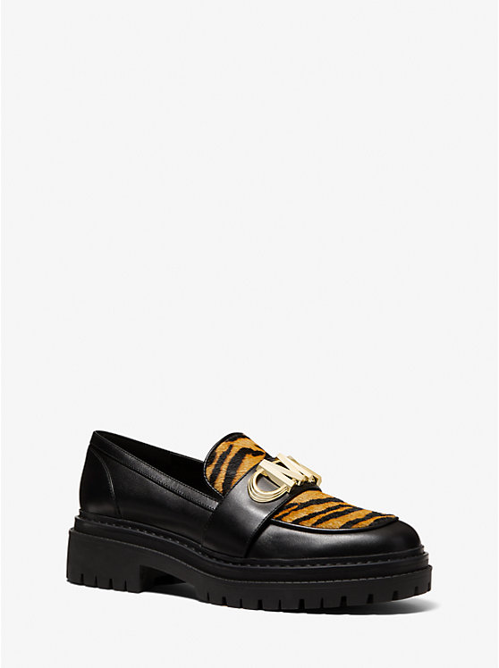 Parker Tiger Print Calf Hair and Leather Loafer | Michael Kors 40F2PKFP1H