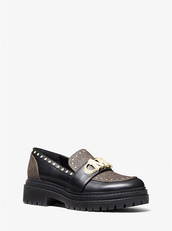 Parker Studded Leather and Logo Loafer | Michael Kors 40F2PKFP2B