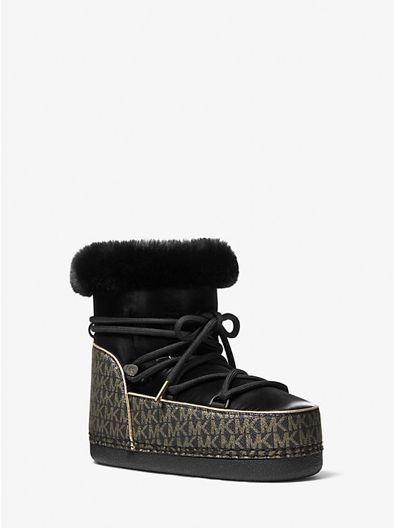 Zelda Metallic Logo and Velvet Boot | Michael Kors 40F2ZMFE5D