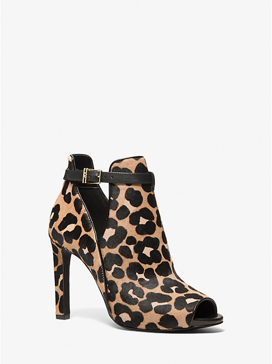 Lawson Leopard Print Calf Hair Open-Toe Ankle Boot | Michael Kors 40F3LAHS1H