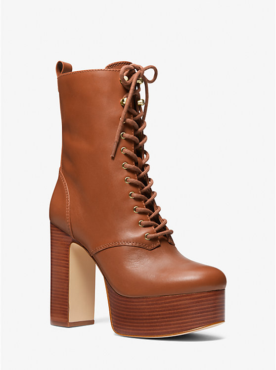Natasha Leather Platform Boot | Michael Kors 40F3NAME6L