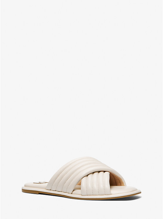 Portia Quilted Leather Slide Sandal | Michael Kors 40F3POFA1L