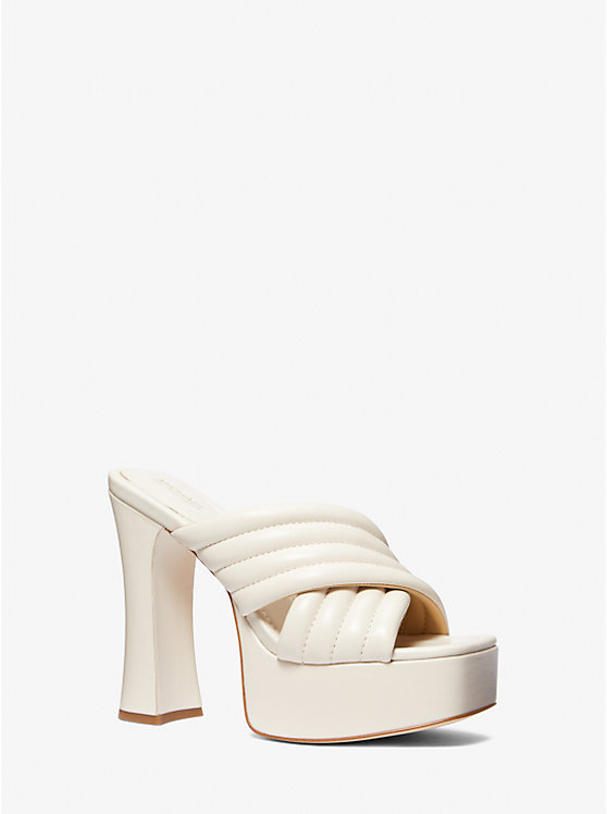 Portia Quilted Leather Platform Sandal | Michael Kors 40F3POHS3L