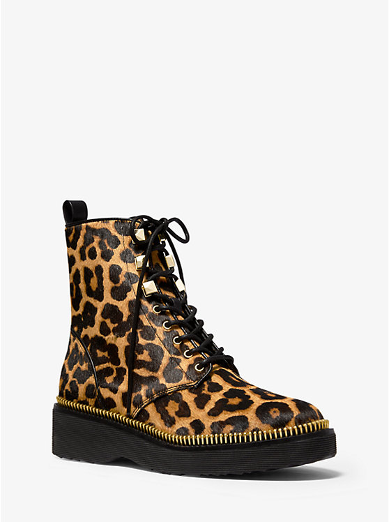 Haskell Leopard Calf Hair Combat Boot | Michael Kors 40F9HSFE5H