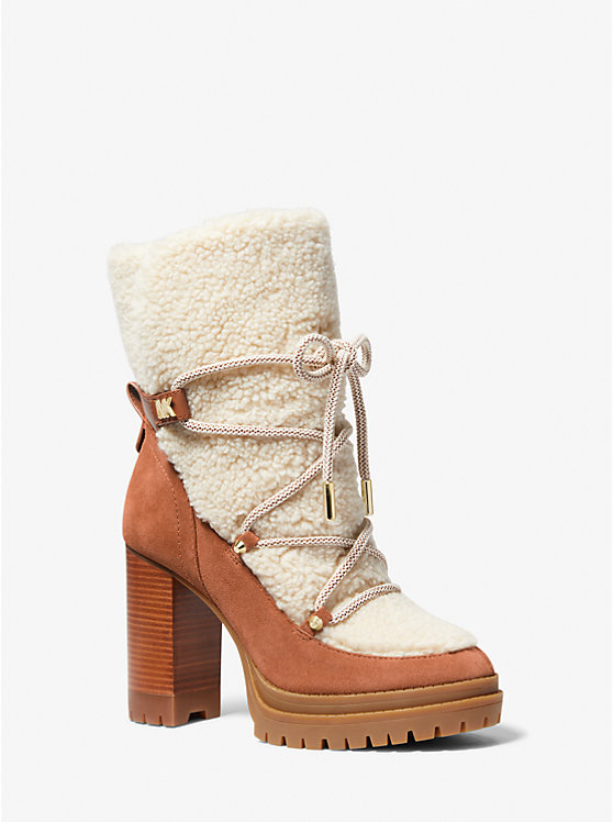 Culver Sherpa and Nubuck Lace-Up Boot | Michael Kors 40H3CVHE5D