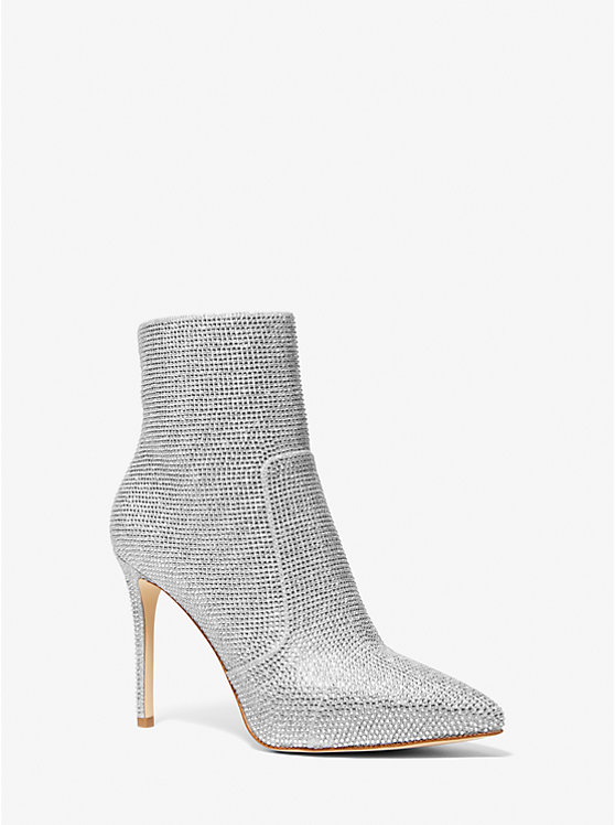 Rue Embellished Glitter Chain-Mesh Ankle Boot | Michael Kors 40H3RUHE5D