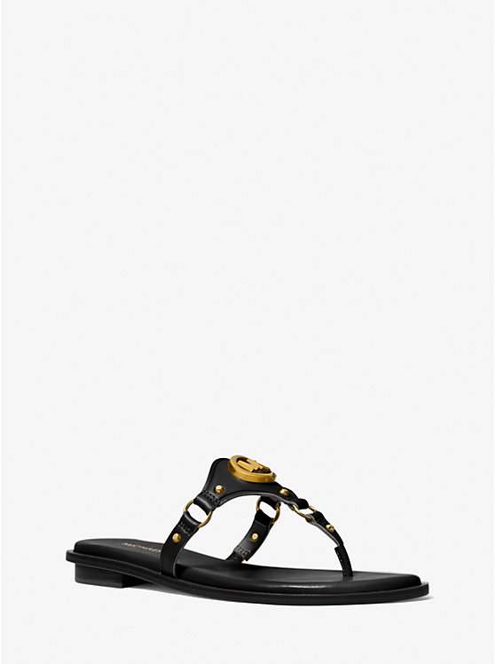 Conway Logo Charm Leather Sandal | Michael Kors 40S1COFA1L