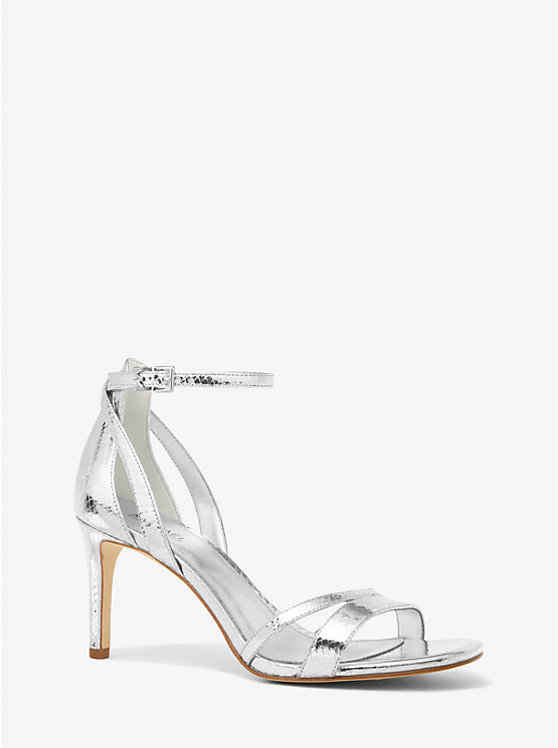 Kimberly Metallic Snake Embossed Leather Sandal | Michael Kors 40T1KBMA1M