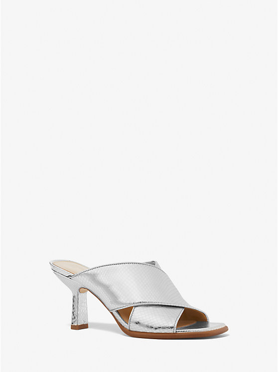 Gideon Metallic Snake Embossed Leather Mule | Michael Kors 40T2GDMS1M