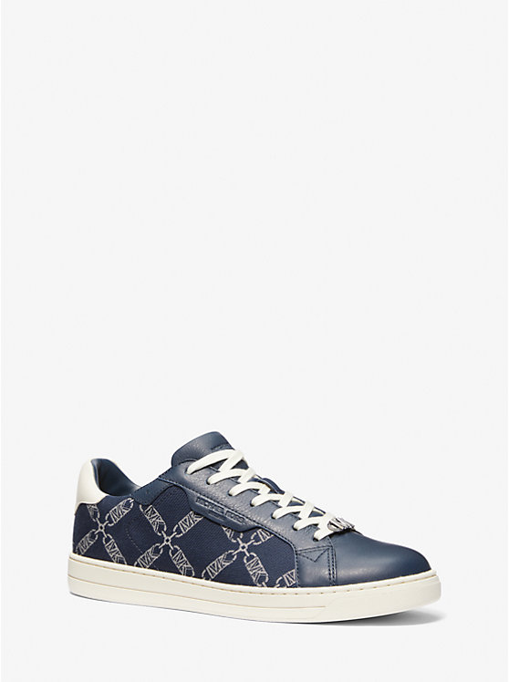 Keating Empire Logo Jacquard and Leather Sneaker | Michael Kors 42F3KEFS1Y