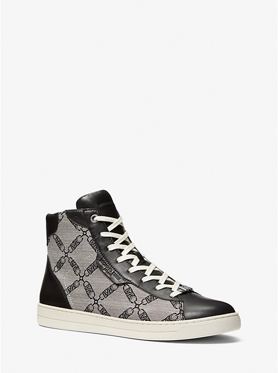 Keating Empire Logo Jacquard and Leather High-Top Sneakers | Michael Kors 42S3KEFP5Y