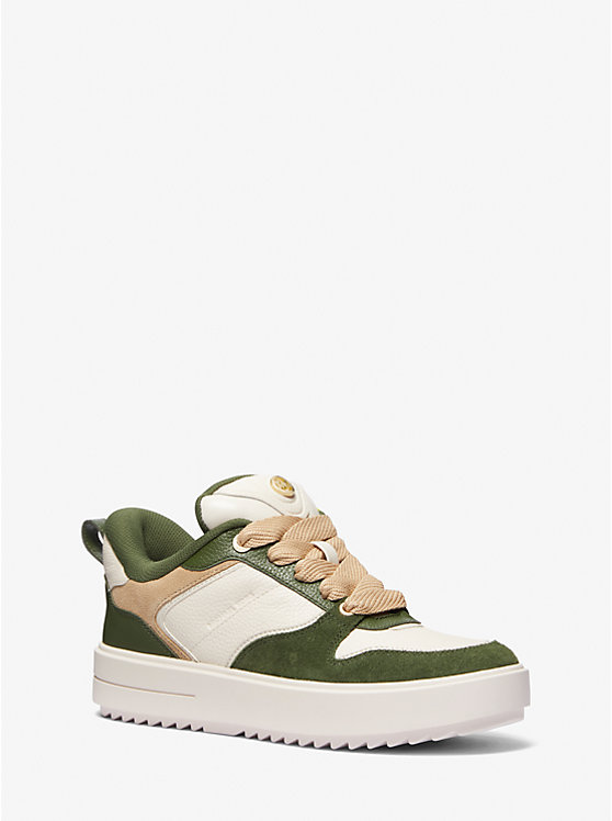 Rumi Color-Block Leather Platform Sneaker | Michael Kors 43F3RMFS4L