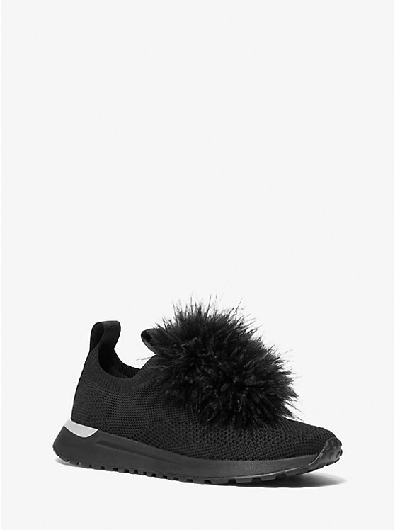 Bodie Feather Trim Stretch Knit Slip-On Trainer | Michael Kors 43H3BDFP4D