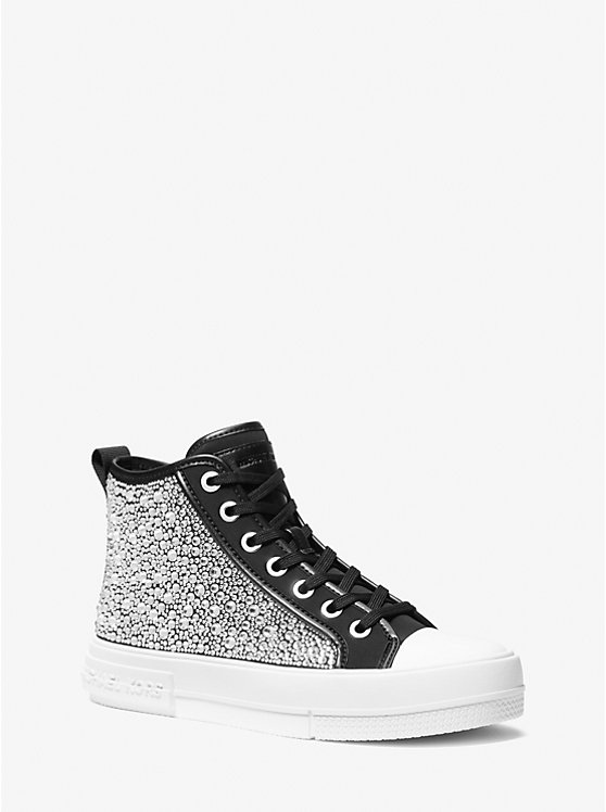 Evy Embellished Scuba High-Top Sneaker | Michael Kors 43H3EYFE6D
