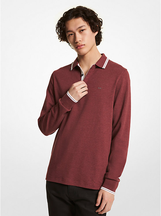 Greenwich Cotton Polo Long-Sleeve Shirt | Michael Kors CF2512820B