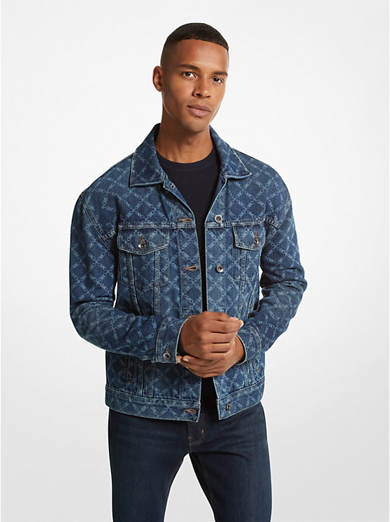 Empire Logo Print Denim Jacket | Michael Kors CF3206MAHL