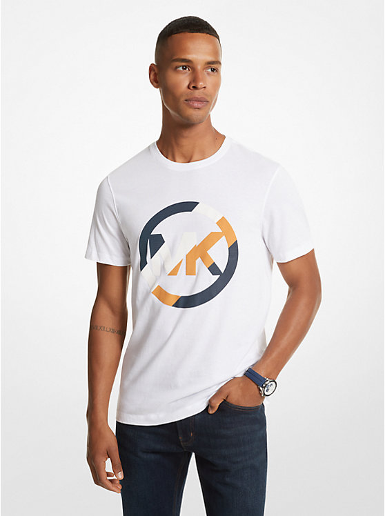 Striped Logo Cotton T-Shirt | Michael Kors CF351MPFV4
