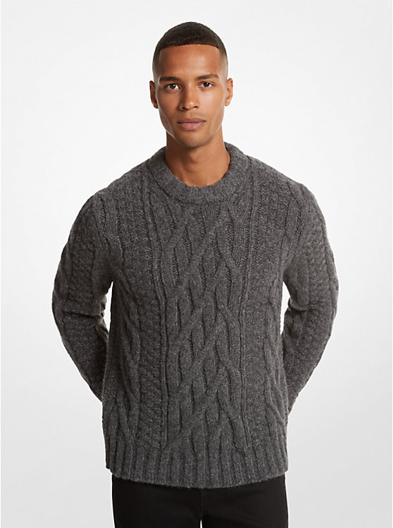 Cable Alpaca Blend Sweater | Michael Kors CF3608O5SS