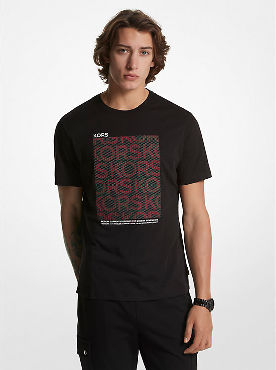 KORS Mesh Block Cotton T-Shirt | Michael Kors CH351RNFV4