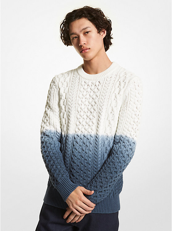 Ombré Cable Cotton Blend Sweater | Michael Kors CU2604E321