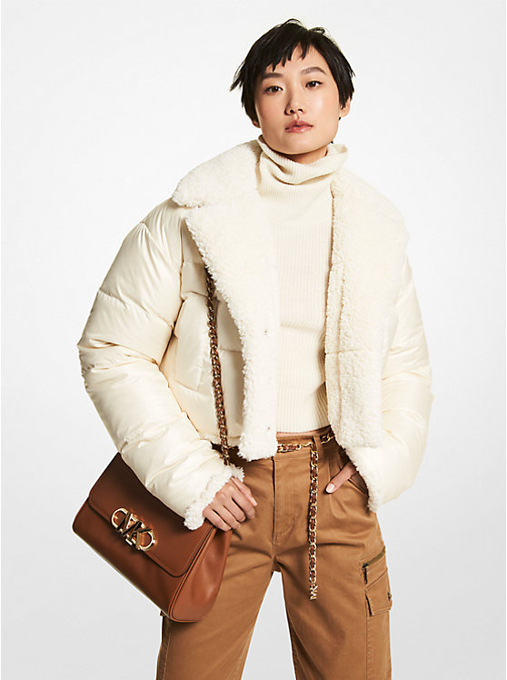 Quilted Ciré and Faux Shearling Reversible Jacket | Michael Kors MF2208F3SB