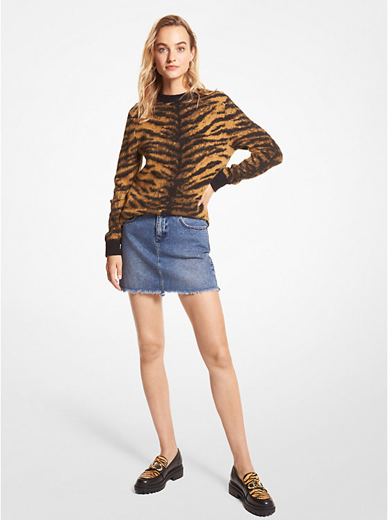 Brushed Tiger Jacquard Sweater | Michael Kors MF260HT72U