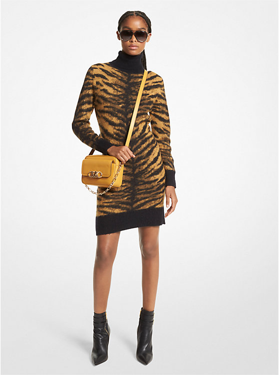 Brushed Tiger Jacquard Sweater Dress | Michael Kors MF281DM72U