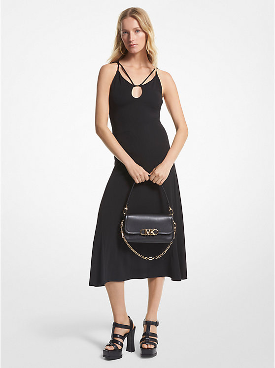 Matte Jersey Cutout Midi Dress | Michael Kors MF381PN7AW