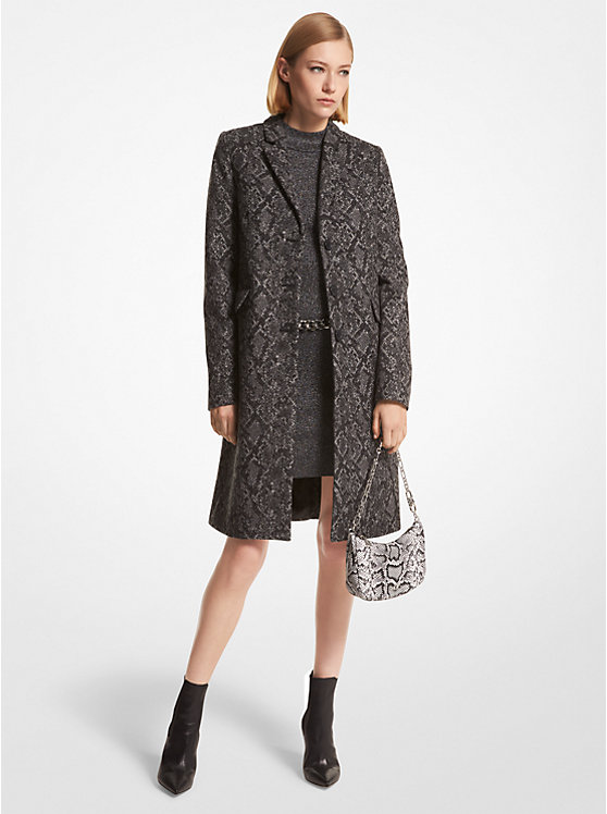 Metallic Snake Jacquard Coat | Michael Kors MH3207UAEQ