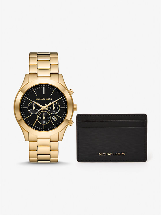 Oversized Slim Runway Watch and Card Case Gift Set | Michael Kors MK1076SET