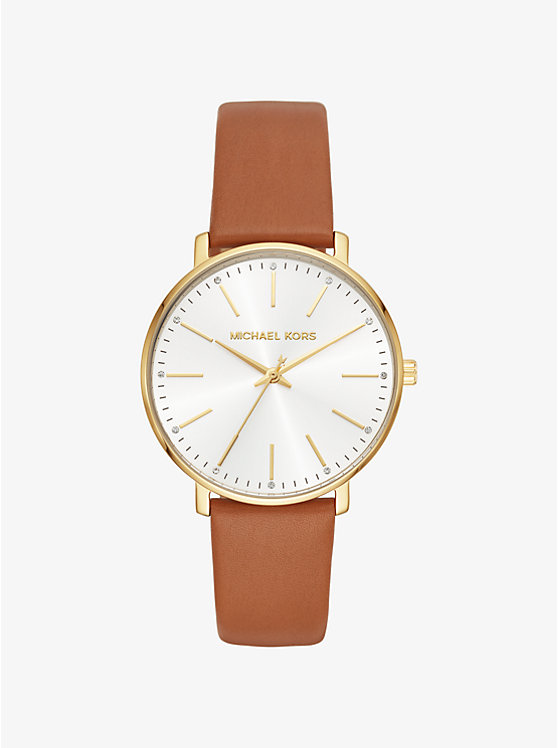 Pyper Gold-Tone Leather Watch | Michael Kors MK2740