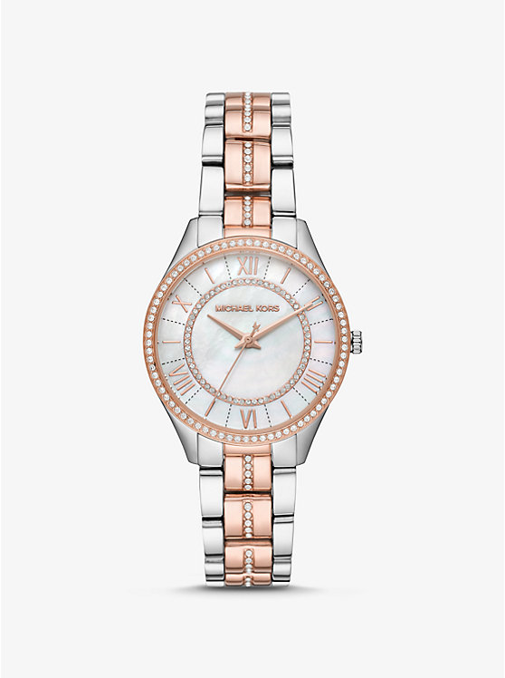 Mini Lauryn Pavé Two-Tone Watch | Michael Kors MK3979