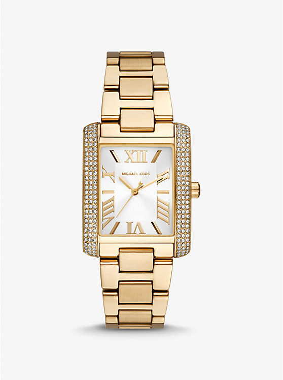 Oversized Emery Pavé Gold Tone Watch | Michael Kors MK4643