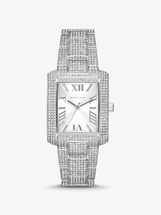 Oversized Emery Pavé Silver-Tone Watch | Michael Kors MK4648