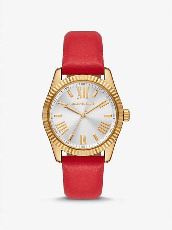 Lexington Gold-Tone and Leather Watch | Michael Kors MK4747